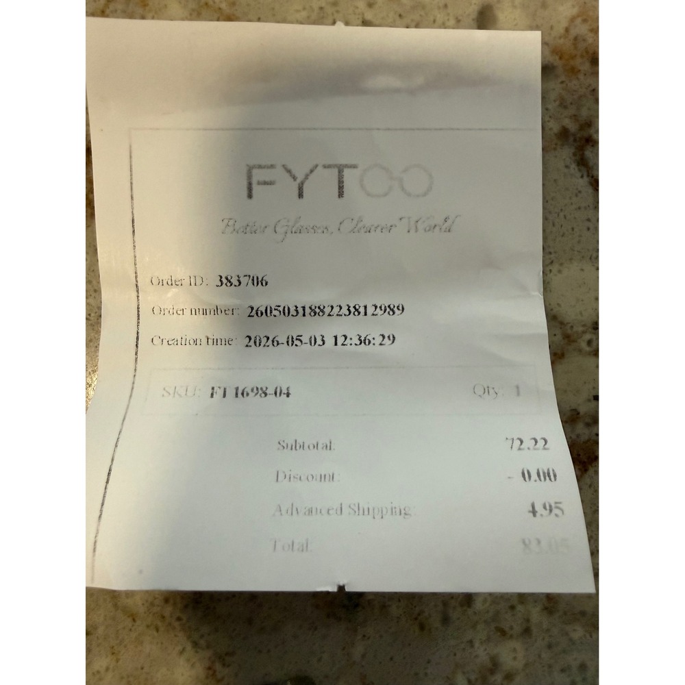 Fytoo Red Square Eyeglasses Frames 2846 46-23-145 C4 Chunky Retro Translucent - Picture 5 of 5